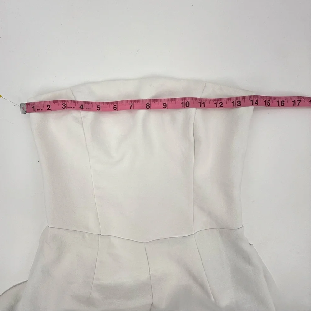 Abercrombie & Fitch Strapless Wide Leg Jumpsuit Linen Bridal Coastal S - Picture 4 of 7